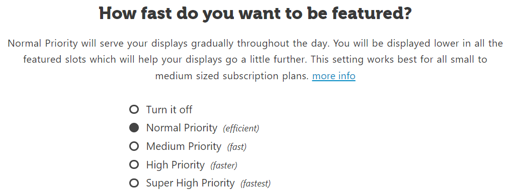 screenshot of how fast to display