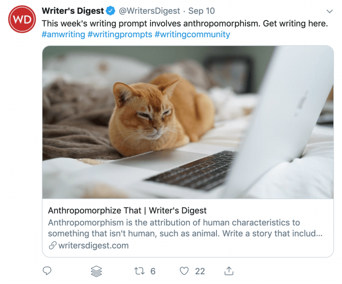 WritersDigest tweet