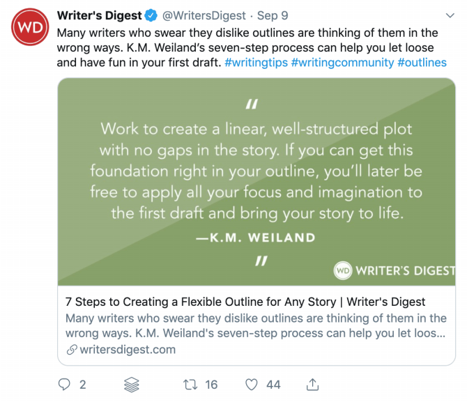 WritersDigest tweet