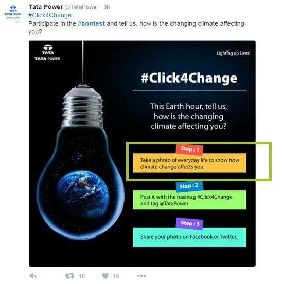 screenshot of Tata photo contest on twitter