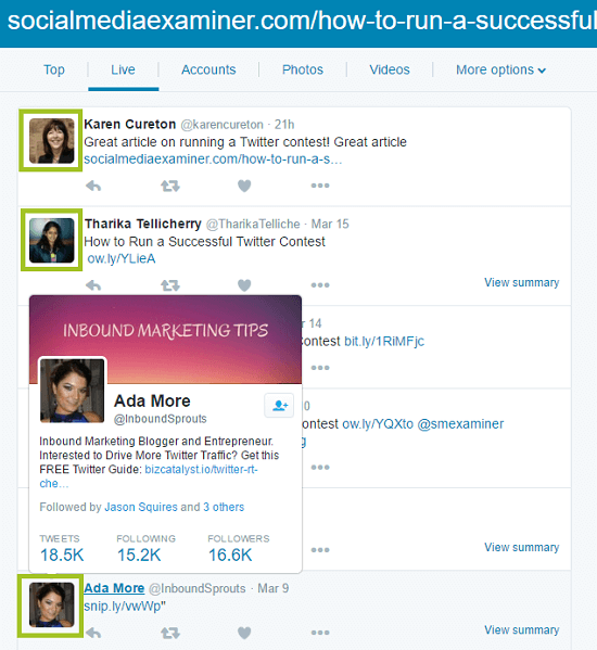 screenshot of twitter search