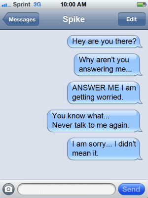 screenshot of harassment