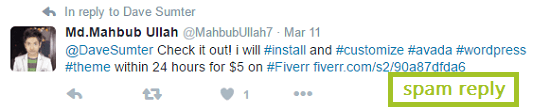 screenshot of spam