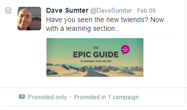 screenshot of twitter ads creative