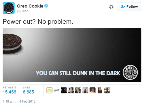 screenshot of Oreo tweet